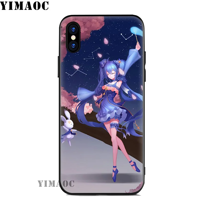 YIMAOC Hatsune Miku Anime Soft Silicone Case for iPhone 11 Pro Xr Xs Max X or 10 8 7 6 6S Plus 5 5S SE Cover |