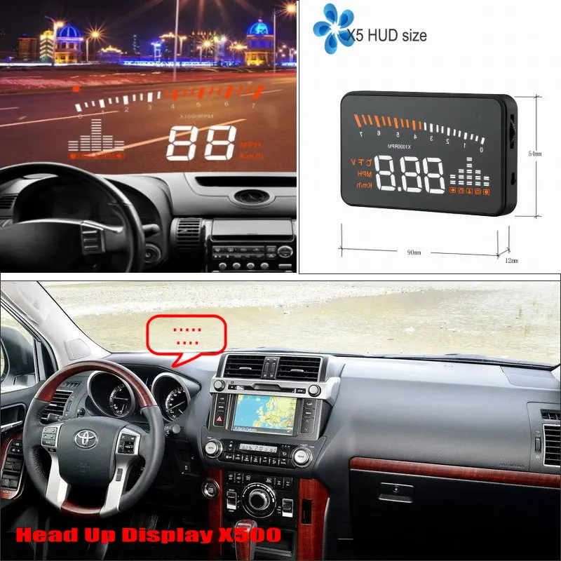 For Toyota Land Cruiser Prado LC 150 LC150 2010-2014 Car HUD Head Up Display Driving Screen Projector Refkecting Windshield