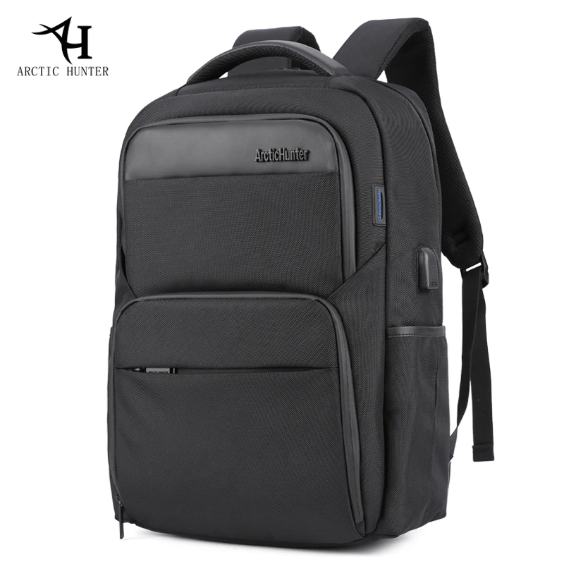 Арктический Охотник 15 6 дюймов ноутбука Рюкзаки Сумки для женщин USB Черный рюкзак