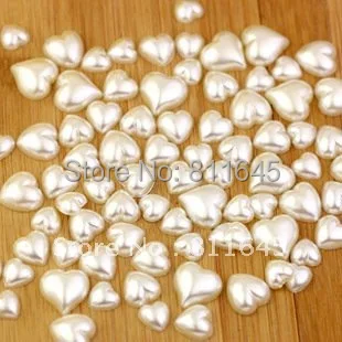 

Mixed size Heart Shape White ABS imitation Pearl beads Non Hotfix Flatback Pearls For Wedding Clothing Decorations(1000pcs/lot)