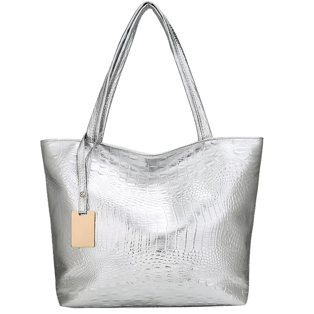Для женщин мягкая искусственная PU Tote крокодил повседневное аллигатора