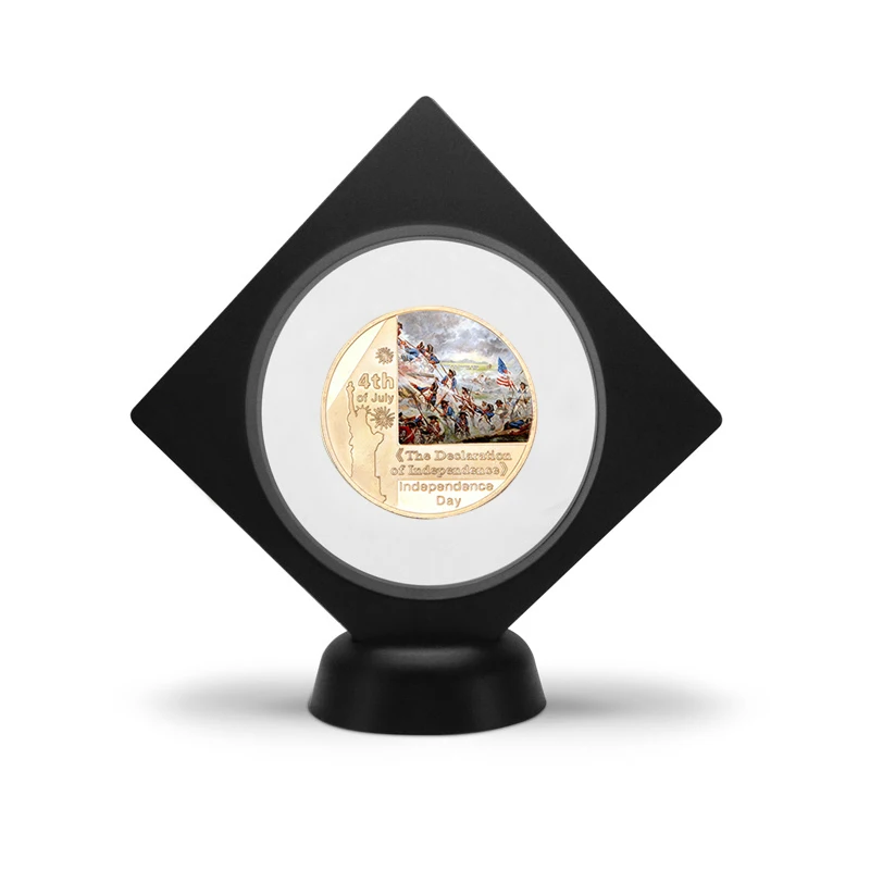 coin4 with holder WR США 4 июля Золотой коллекционный набор монет с коробкой военный День Независимости сувенир монета медаль подарок пункт дропшиппинг - Цвет: coin4 with holder