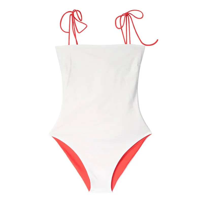 Women Sexy Slim Bow Sling Strap Triangle Bikini Summer Open back Gathered High Waist Double-faced Wear Swimsuit | Спорт и