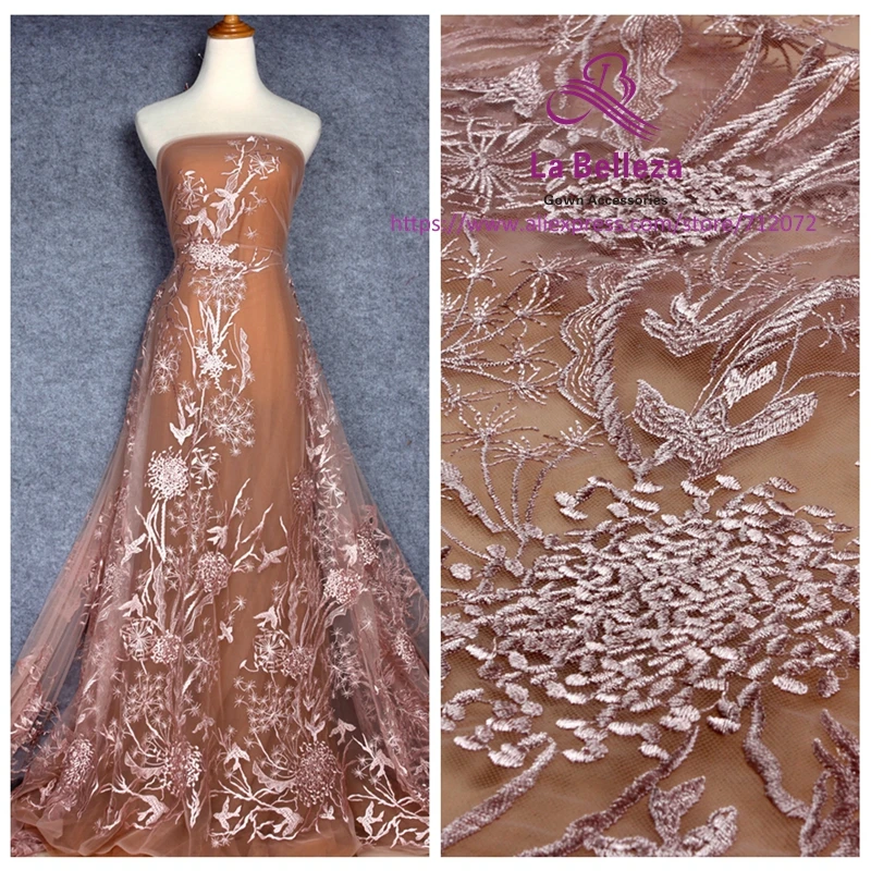 La Belleza 2018 новый модный дизайн кружевной ткани грязный розовый/черный/белый/темно