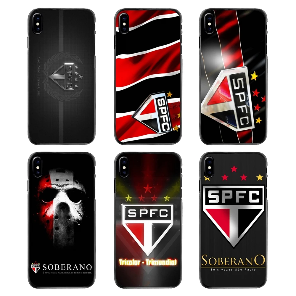 Жесткий чехол для телефона Sao Paulo FC SPFC Футбол Логотип iPhone 4 4S 5 5S 5C SE 6 6S 7 8 Plus X XR XS Max iPod