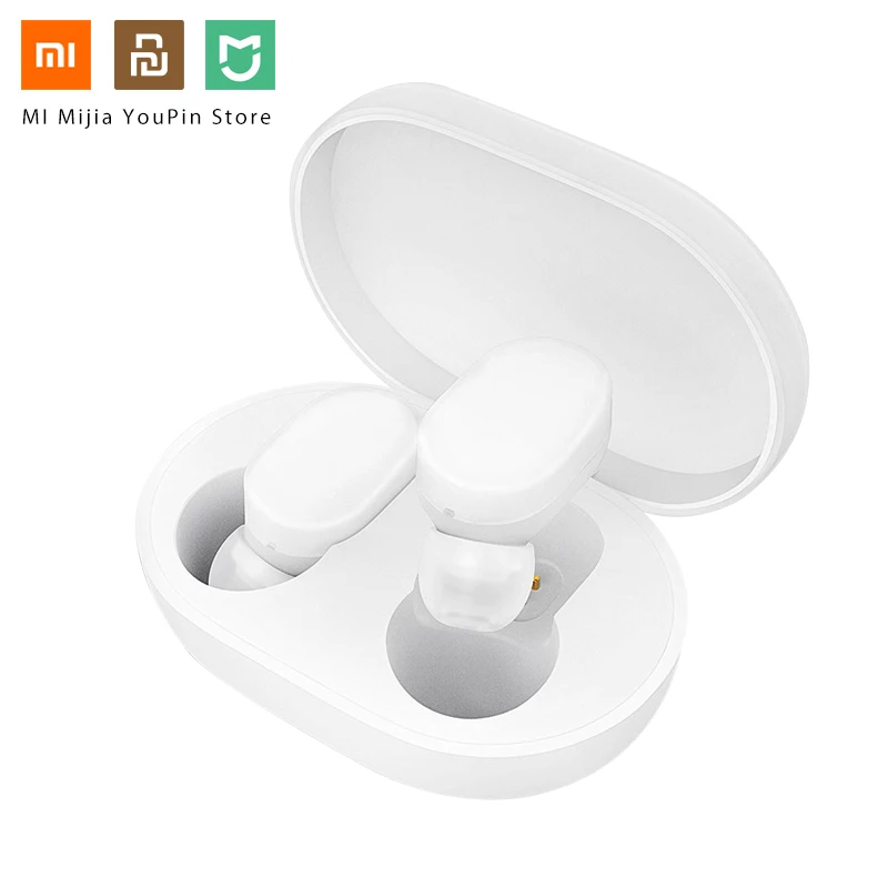 Белый Оригинальные наушники Xiaomi Airdots TWS Bluetooth 5,0, молодежная версия, сенсорное управление с зарядным устройством, мини беспроводные наушники, 1 пара - Цвет: Белый