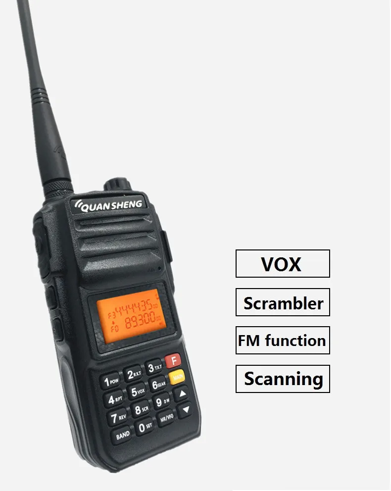 QUANSHENG TG-UV2 PLUS Walkie Talkie 10W High Power 4000MAH UHF VHF 5 Bands 200 Channels Police 350-390MHz Baofeng 10W UV-9R PLUS
