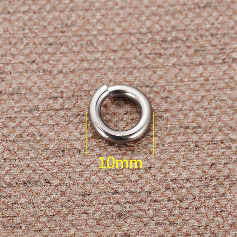 100PCs Silver Tone Stainless Steel Open Jump Rings 10mm(3/8") Findings