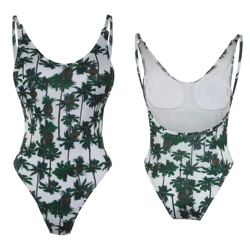 One Piece Swimsuit Women Print Bodysuits Swimwear Summer Sexy Backless Bandage Bathing Suit Swim Wear Monokini Maillot De Bain | Спорт и
