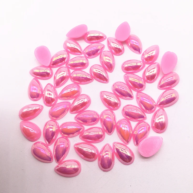 6x10/8x12/10x14/13x18mm Flatback Half Teardrop Shape Plastic ABS Imitation Pearl Beads For Jewelry Craft Scrapbook Decoration