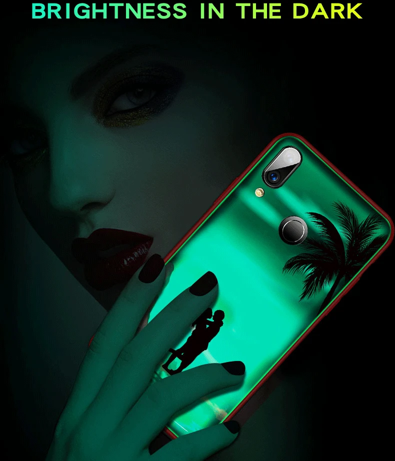 Светящийся чехол для телефона Xiaomi Redmi Note 7 чехлы с ночным сиянием и градиентом