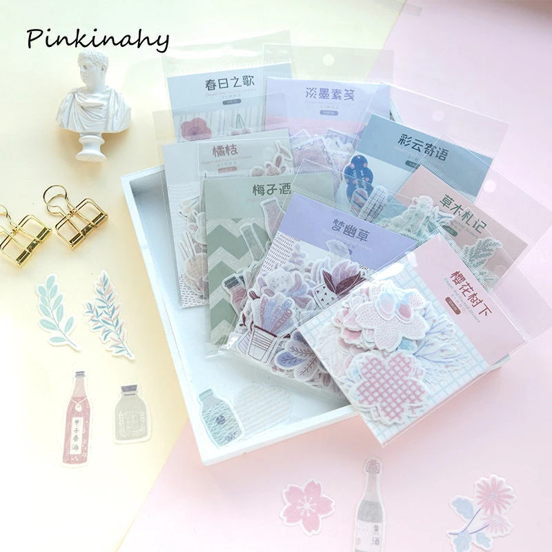 60 шт. наклейки для дневника в виде лесных Растений | Канцтовары офиса и дома