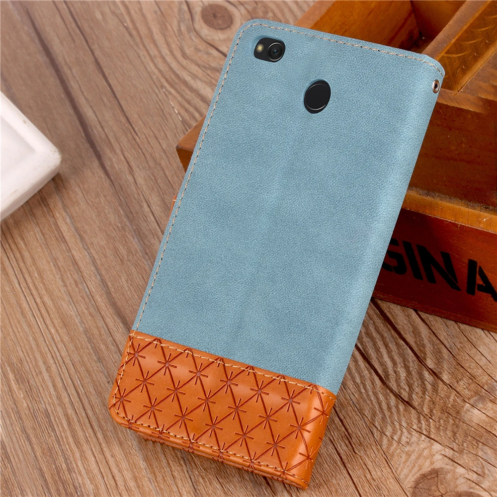 Для Xiaomi Redmi 4x флип чехол Женские Кошельки кожаный Ассорти Цвета деним узор полный