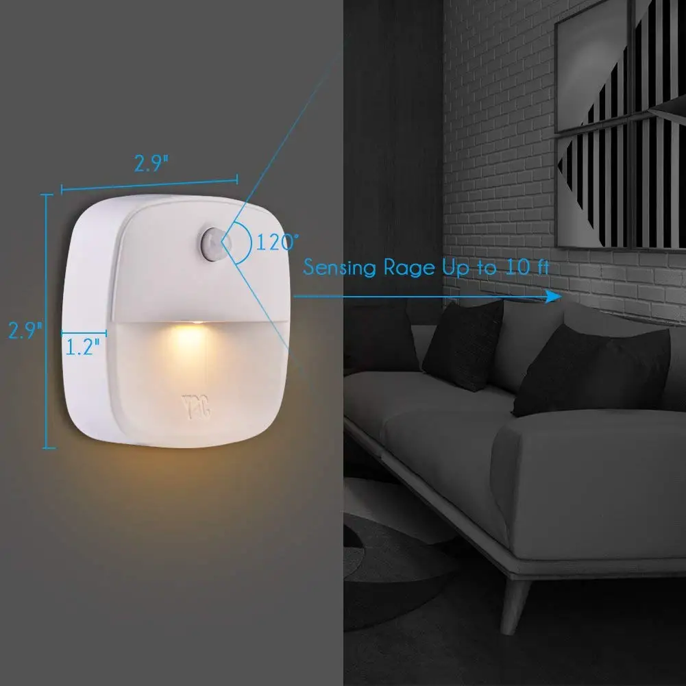 

LED Night Light Motion Sensor Energy Efficient Human Body Induction Toilet Light Bedroom Closet Kitchen Hallway Night Light