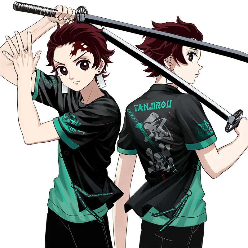 [В наличии] Аниме! Убийца демонов киметасу no Yaiba Kamado Tanjirou косплей футболка Летняя