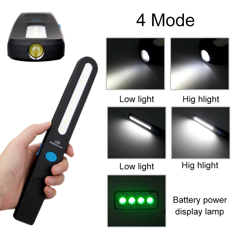 Портативный свет 10 SMD 2835 Светодиодный рабочий Прожектор Магнитный