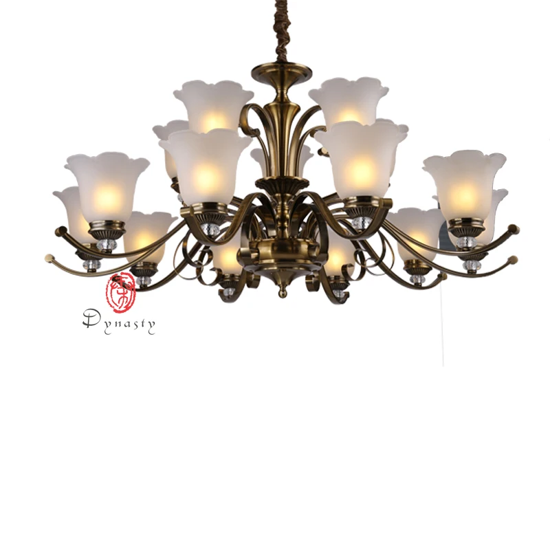Роскошная люстра в стиле династии медные декоративные подвесные светильники