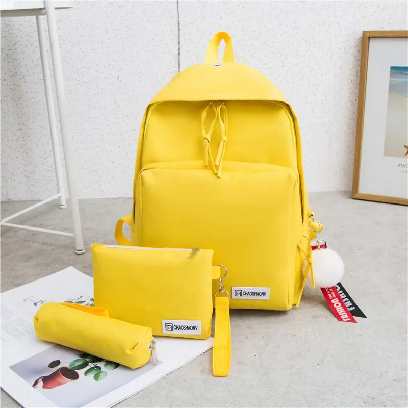 Yellow Модный рюкзак, женский рюкзак, Холщовый школьный рюкзак для девочки подростка, женский рюкзак, ранец - Цвет: Yellow