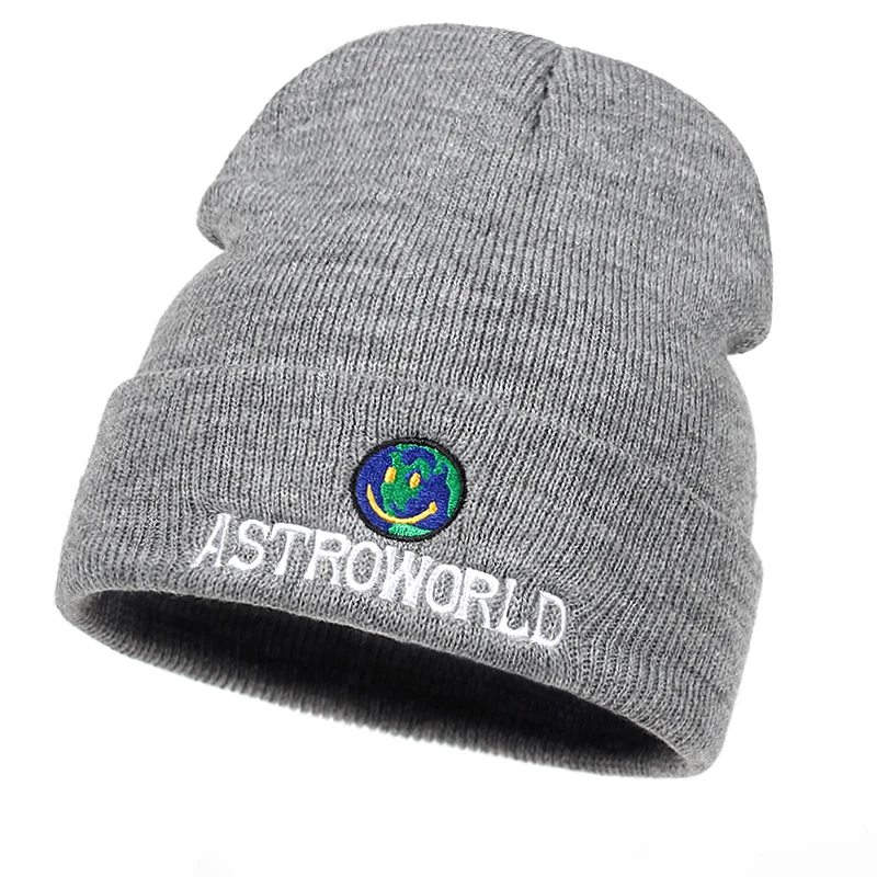 Новинка, вязаная шапка Travi$ Scott ASTROWORLD, шапка с вышивкой, Astroworld, лыжная теплая зимняя шапка унисекс, Трэвиса Скотта, Skullies& Beanies
