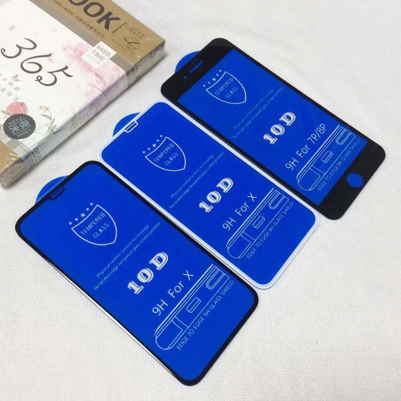 10-50 шт. 10D полноэкранная защитная пленка из закаленного стекла для iphone678 6 plus 7 8plus X