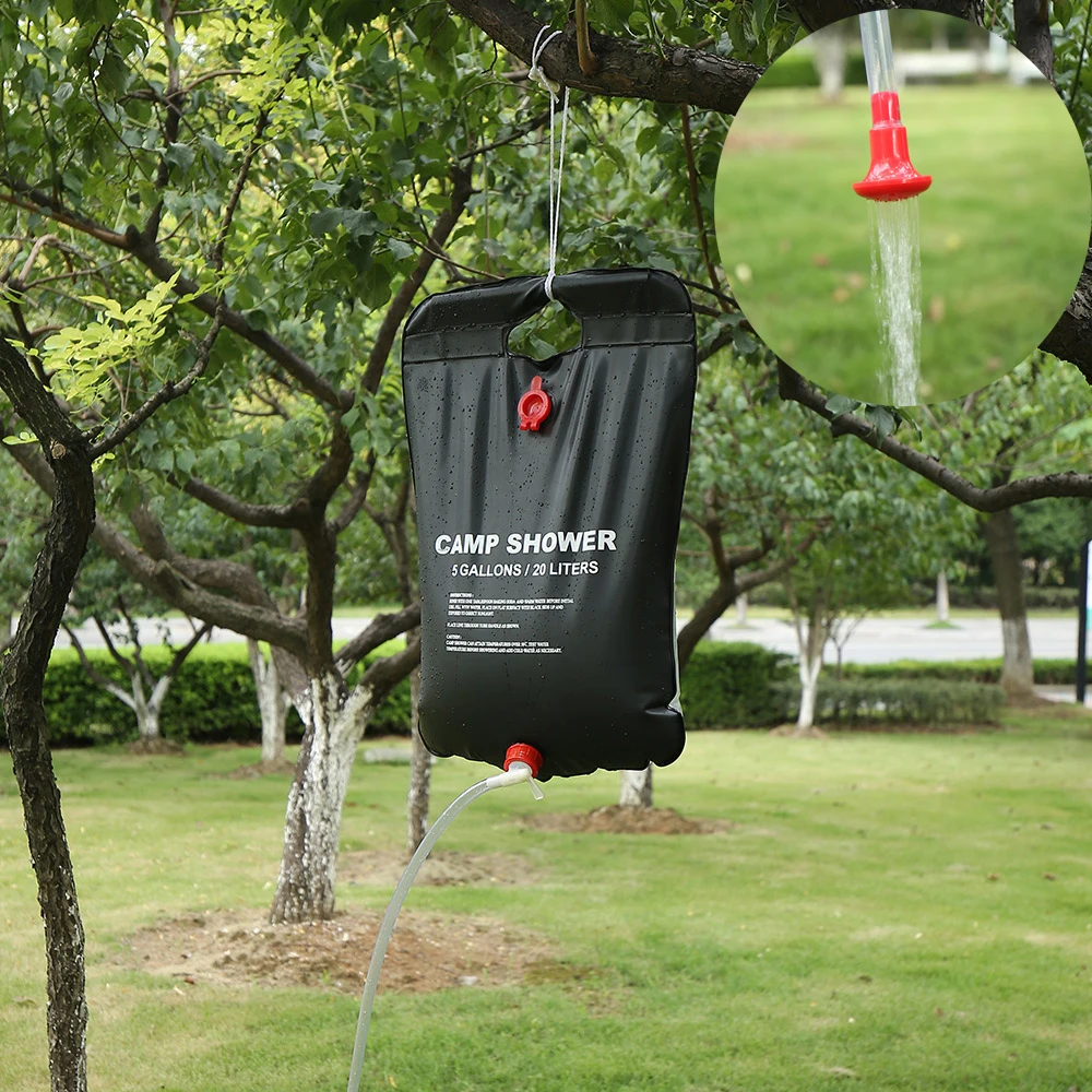 

20L Camping Hiking Solar Heat Shower Bags Portable Thicken Bathing Bag Travel Picnic Water Holder Storage Bag Outdoor Equipments