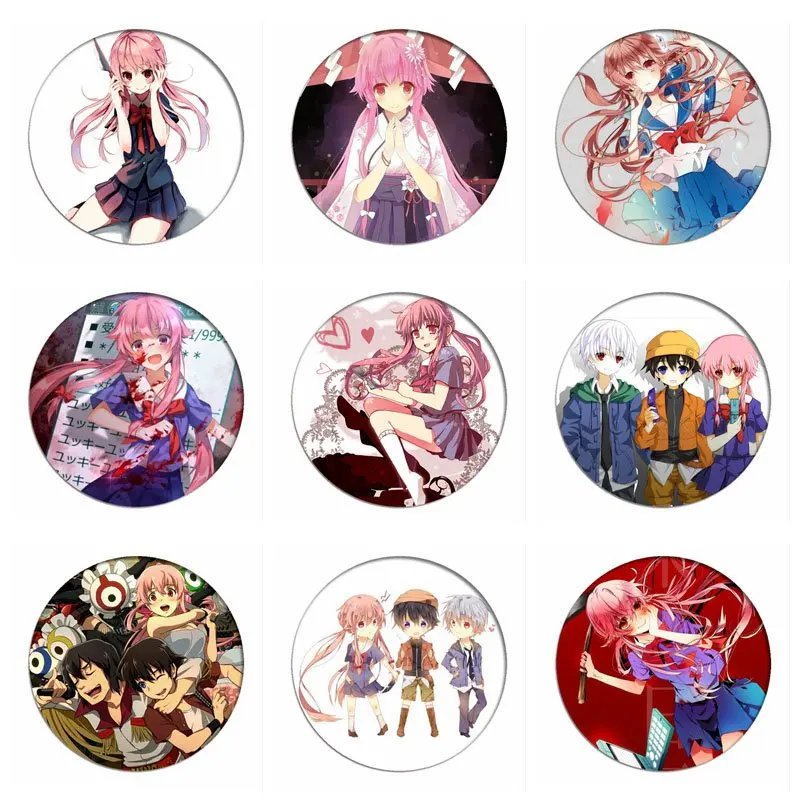 Аниме Mirai Nikki с Юно гасай Значки для косплея брошь булавки значок Amano Yukiteru