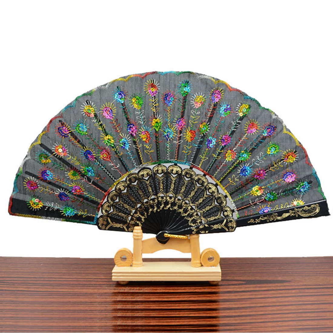 Летний винтажный складной веер для китайской танцевальной вечеринки Карманный
