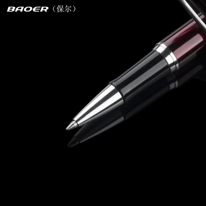 Шариковая ручка для офиса Baoer 508 красное вино средний наконечник школьные