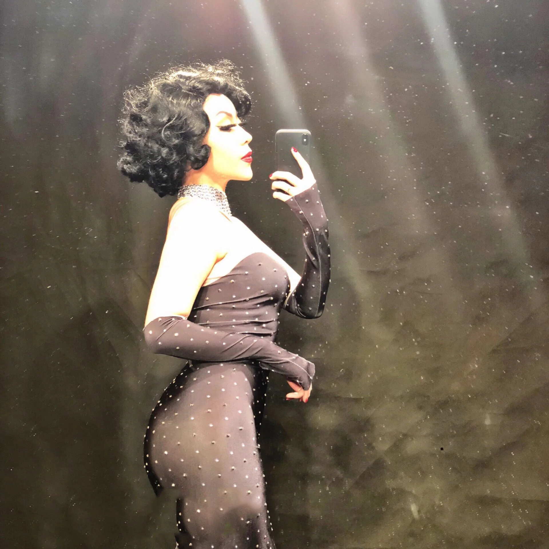 

Sparkling Rhinestones Women Sexy Black Long Dress Nightclub Female Singer Concert DJ Prom Celebrate Dance One-piece Costume