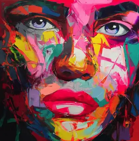 Embeish Франсуаза Nielly нож картина маслом HD Печать на холсте домашняя декоративная фигурка настенные картины красочное лицо портрет художественные работы - Цвет: as pictures