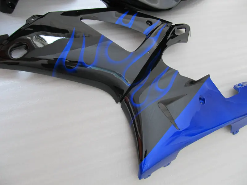 Топовый Комплект обтекателя мотоцикла для YAMAHA YZFR1 00 01 YZF R1 YZF1000 2000 2001 ABS Blue flames black