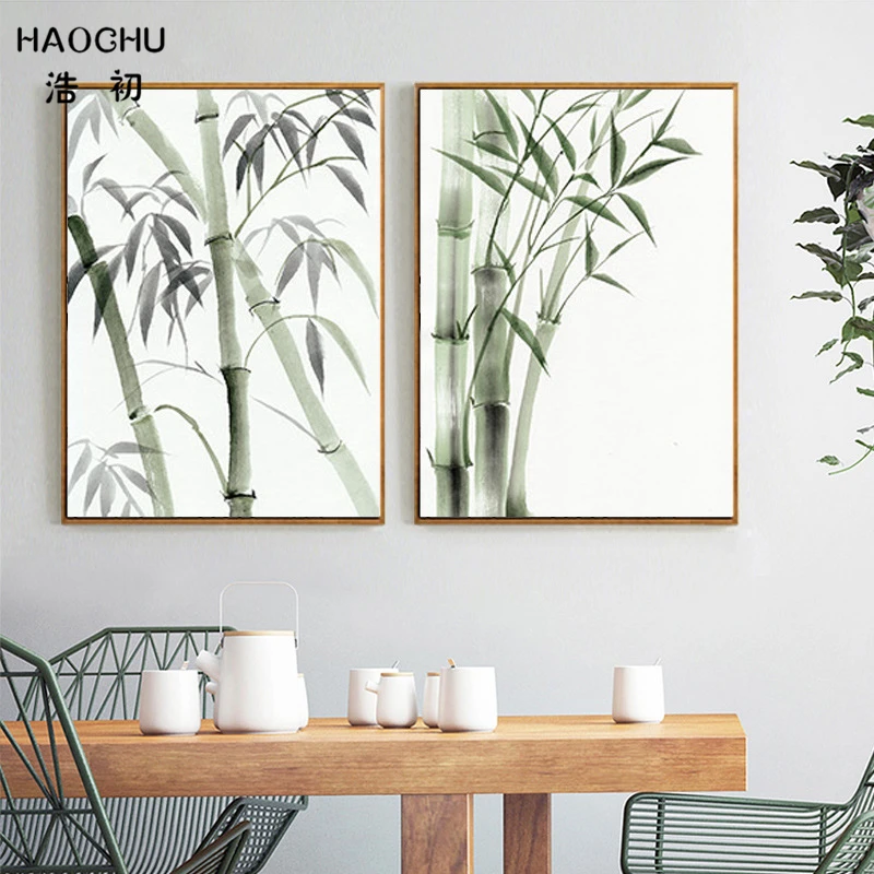 HAOCHU винтажная Китайская классическая чернильная живопись лесного ландшафта