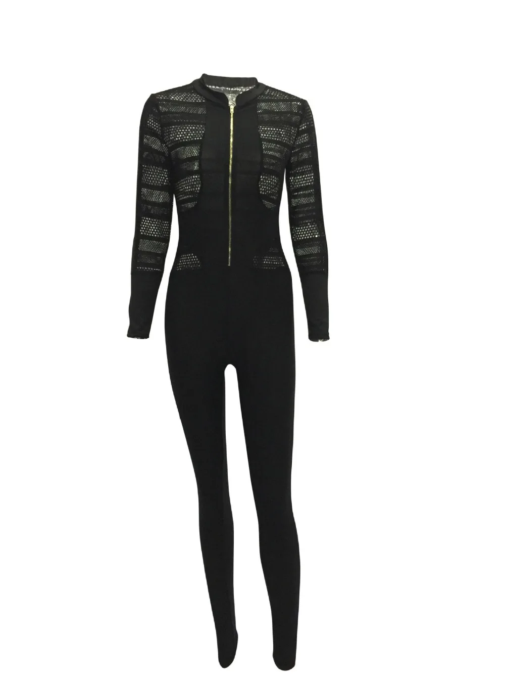 Сексуальные сетки сращивание Перспектива Тонкий Женщин Комбинезон 2017 Новый