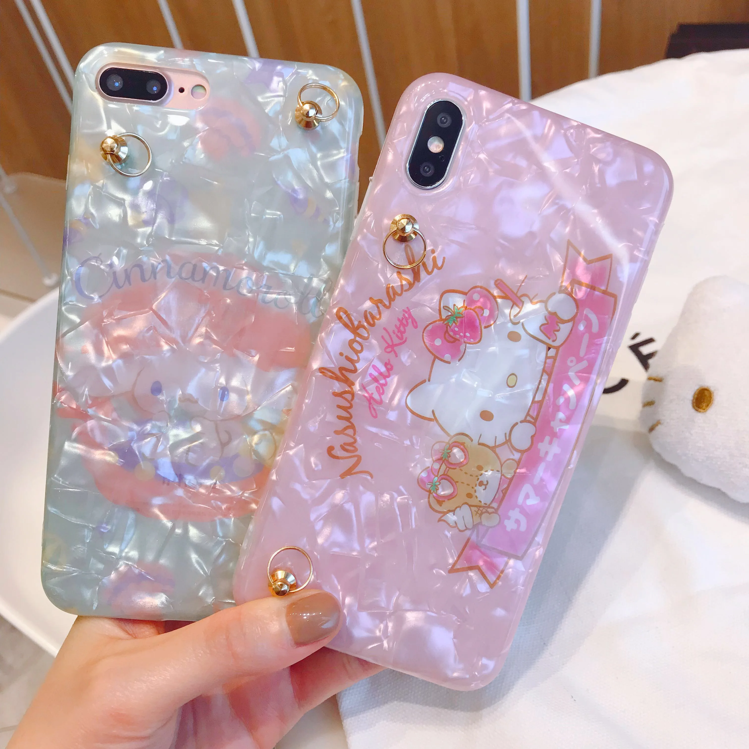 For iPhone XS max /XS shell pattern Case for iphone 8 7 Gemini phone XR 7/ 8plus/ 6 /6s plus fundas hang rope |