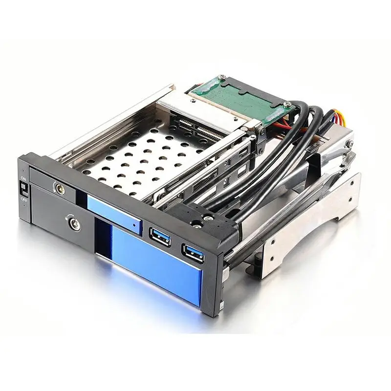 Uneatop 2.5+ 3.5 Dual bay алюминиевый корпус SATA жесткий диск горячей замены HDD корпус с двумя Порт USB 3.0 - Цвет: Blue