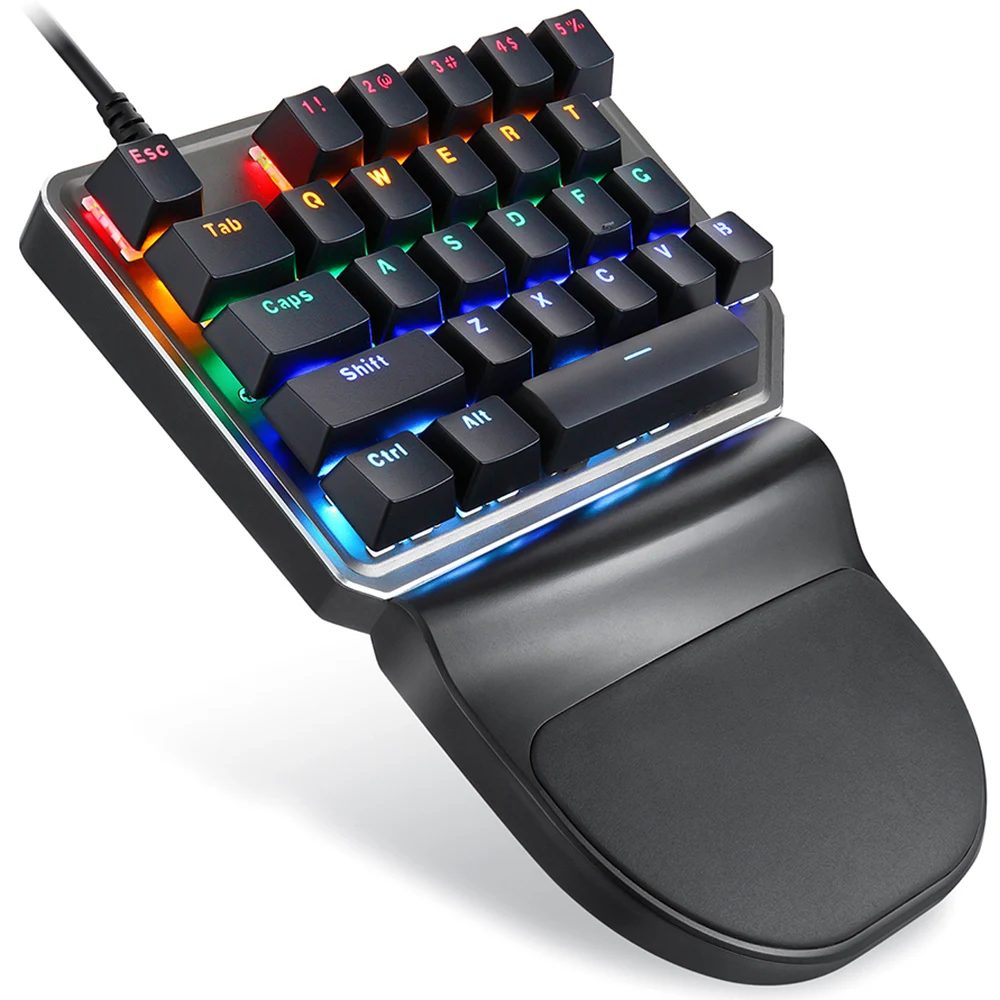 Motospeed K27 USB Проводная Механическая Одноручная клавиатура с синей подсветкой