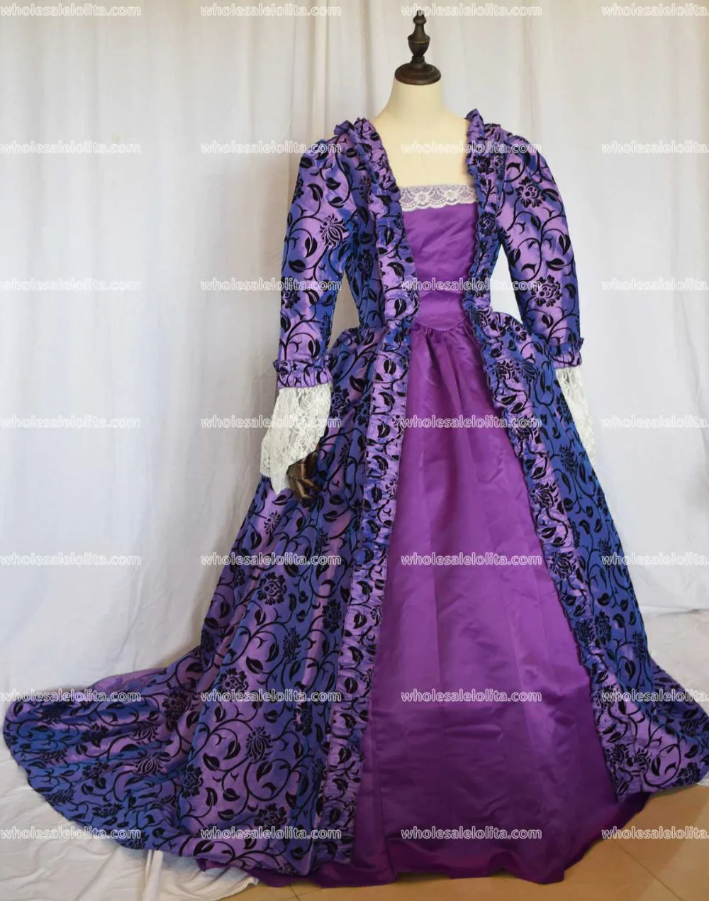 ГОРЯЧАЯ! глобальный FreeShipping 18 го Века Мария Антуанетта Belle Платье Королевский Суд