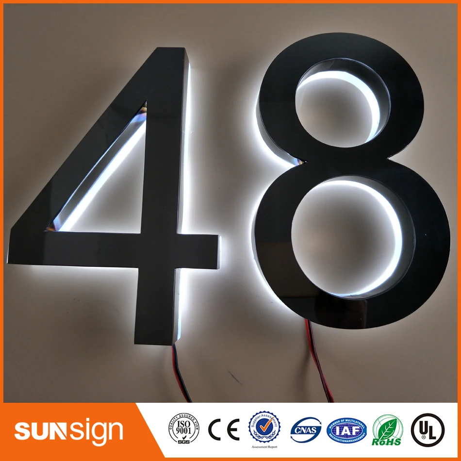 H 15 см оптовая торговля из нержавеющей стали с подсветкой СВЕТОДИОДНЫЕ Буквы