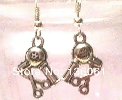 50Pair Vintage Silvers Coffee Machine Saturn Boots Dragonfly Hairdryer Tower HANDCUFFS Horse Drop/Dangle Earrings For Women P752