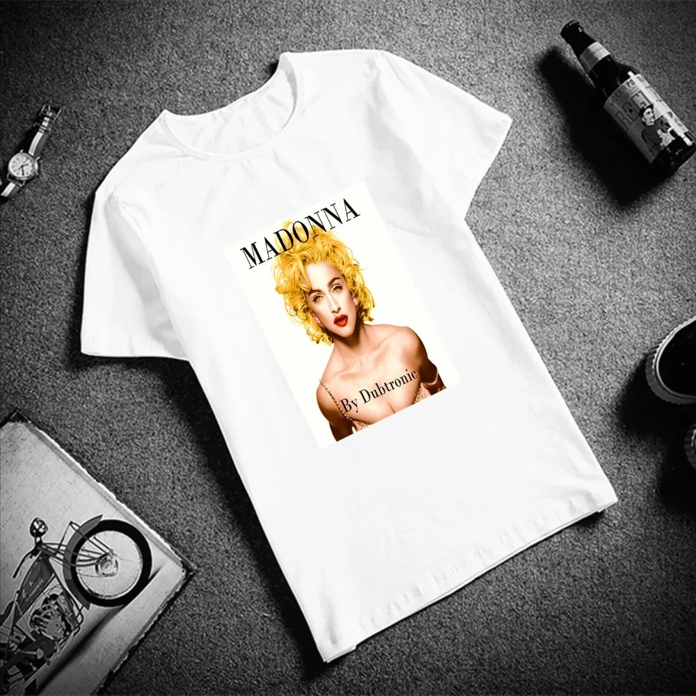 Модная футболка с короткими рукавами Madonna принтом &quotпоп арт&quot 100% хлопок Топ