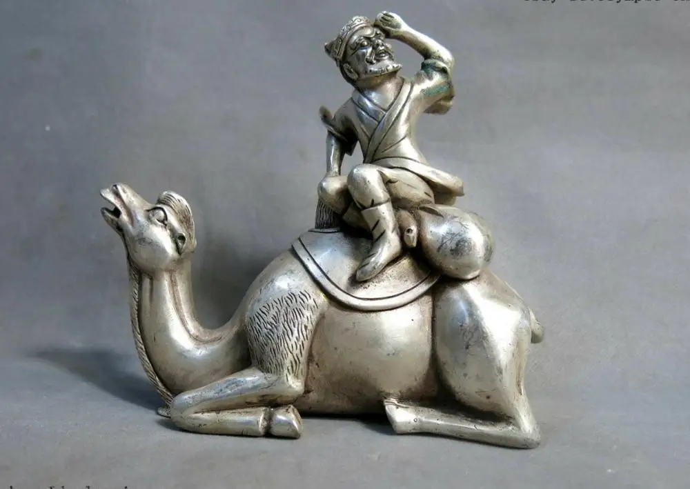 Китайская Серебряная резная скульптура 6 дюймов для красивых мужчин|Статуи и