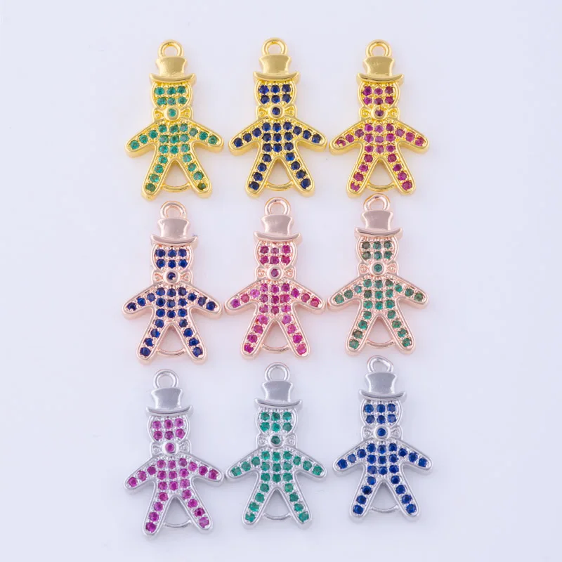 1 шт. медный Металл синий/красный/зеленый горный хрусталь циркон мальчик