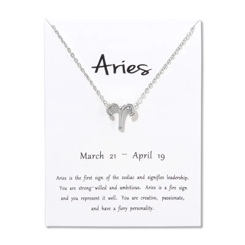 

2020 Fashion Sagittarius 12 Constellation Card Pendant Necklaces Chains Necklace Pendants Birthday Jewelry Gifts For Women