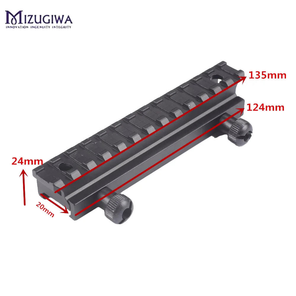 Mizugiwa 1 шт. Riser планка пикаттини Rail 20 мм Weaver See Thru AR Flat Top 8 слотов 13 страйкбол