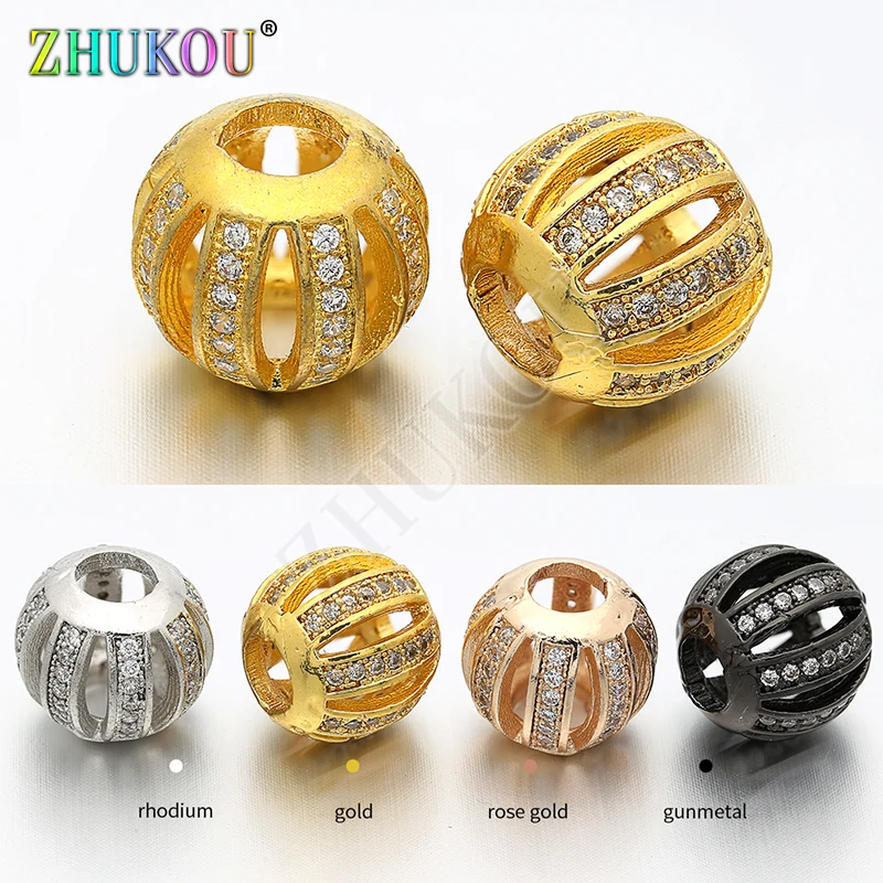 Кристальные проставочные бусины из латуни высокого качества с кубическим цирконием, 12*10,5 мм, аксессуары для ювелирных изделий DIY, отверстие: 4,5 мм, модель: VZ39.