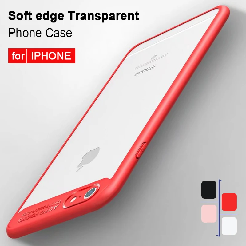 Мягкий край Прозрачный чехол для телефона Apple iPhone 6 Plus 6S плюс 7 8 TPU ультра тонкий