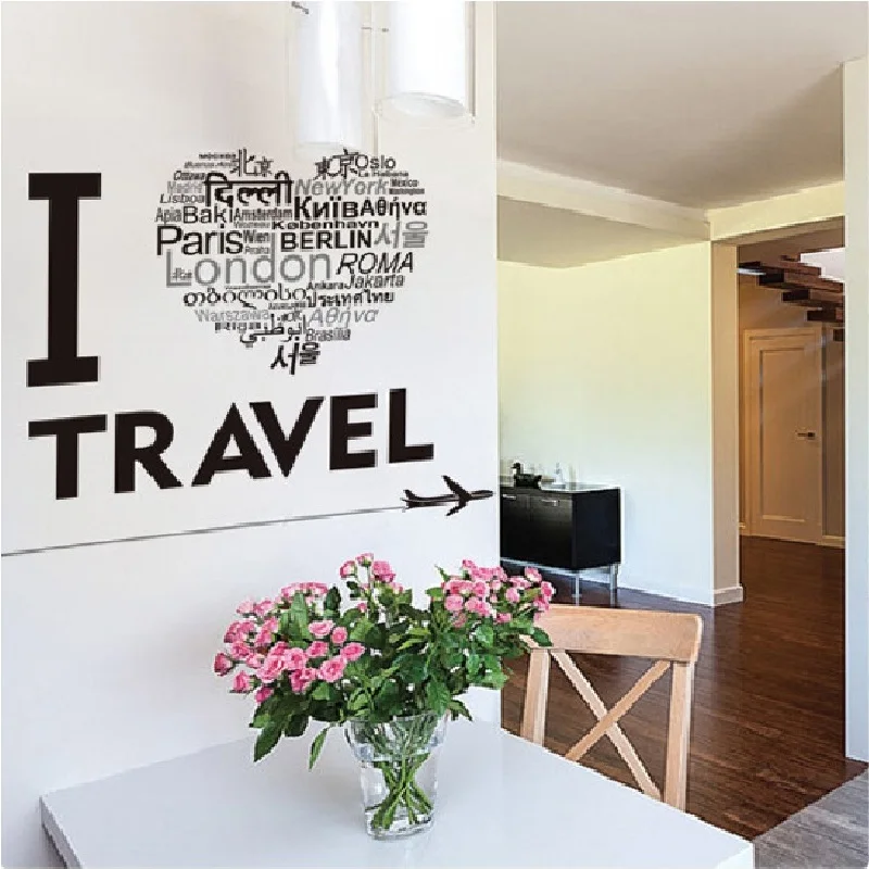 Любовь Путешествия наклейки на стену украшение дома для Кабинета диван фон