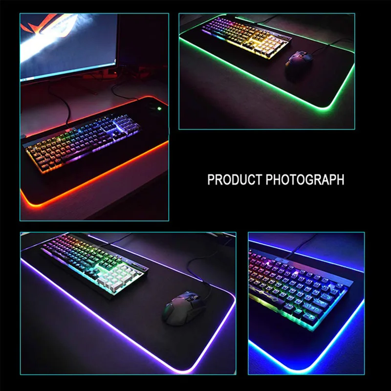 

Gaming Mouse Pad RGB Glowing LED Anti-slip Portable for PC Computer Laptop NK-Shopping