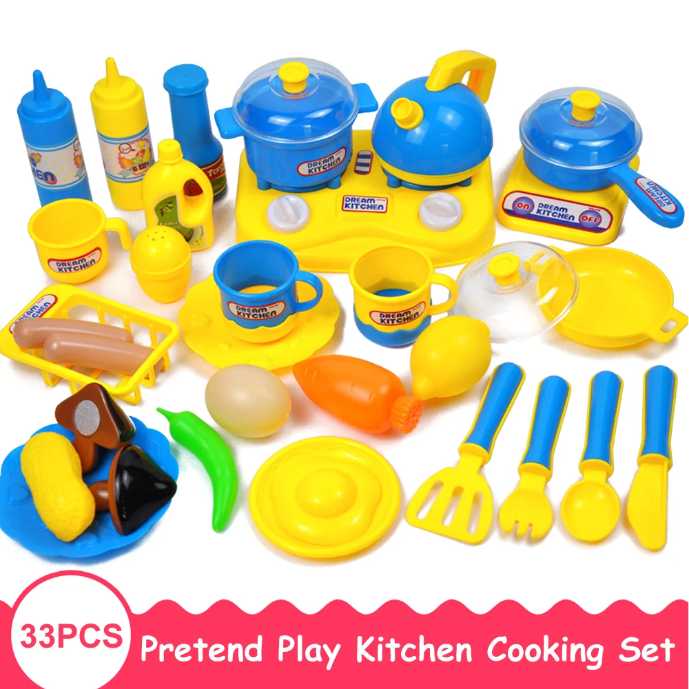 

Игрушка для ролевых игр, кухня для детей, имитация кулинарии, набор для еды, обучающие игрушки для детей, подарки, 33 шт.