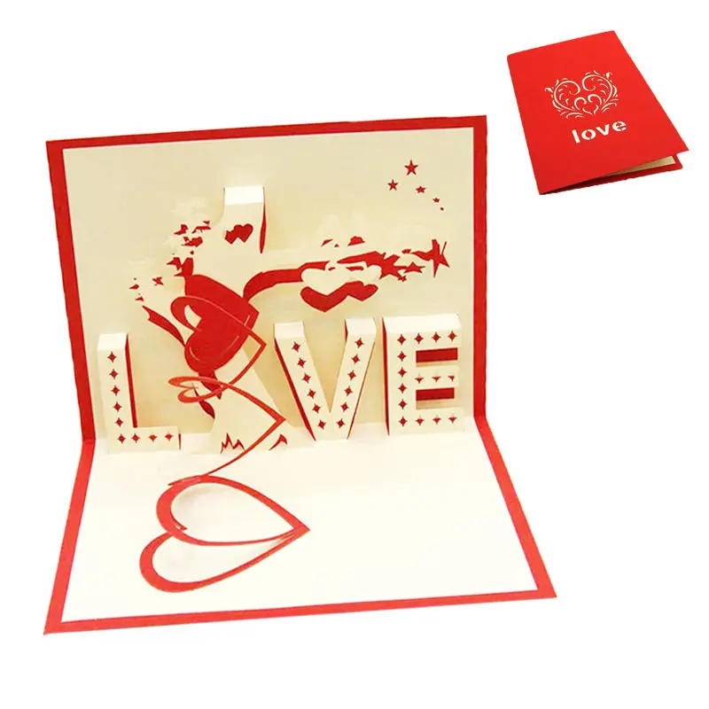 3D открытки для вечерние 1 шт. поздравительные ко Дню Святого Валентина любовнику
